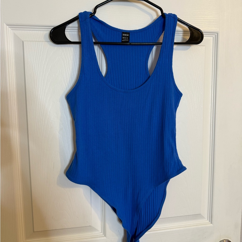 SHEIN Blue Bodysuit One Piece Racerback